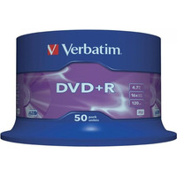 Pyta DVD+R 4,7GB VERBATIM cake (50szt) 16x Matt Silver 43550