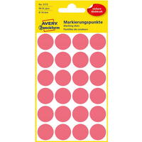 Etykiety Q18mm kółka neonowe czerwone 3172 AVERY ZWECKFORM