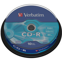 P�yta CD-R 700MB VERBATIM 52x cake (10szt) Extra Protection 43437