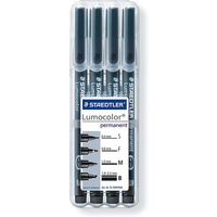 Foliopis LUMOCOLOR zestaw 4grubo�ci (0, 4; 0, 6; 1, 0;1, 0-2, 5mm) czarne S 31-9 WP4GS STAEDTLER