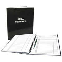 Teczka akt osobowych ABCDE okładka twarda, binda wew. bez treści, czarna 1824-339-141 WARTA