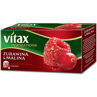 Herbata VITAX INSPIRATIONS (20 torebek)Żurawina i Malina 40g zawieszka