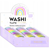Ta�ma dekoracyjna 5m GLITTER PASTEL 8 kolor�w opakowanie 24sztuki INTERDRUK