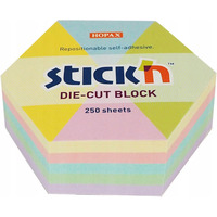 Notes sze�ciok�t, 61X70MM, MIX 5 KOL. pastelowych 250KART 21826 STICK`N