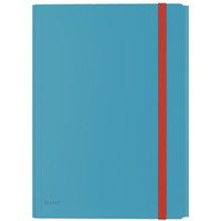 Teczka z gumk� i kieszonk�, PP, niebieska 46190061