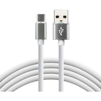 Kabel USB-A -> USB-C 1m 3A silikonowy bia�y EVERACTIVE (CBS-1CW)