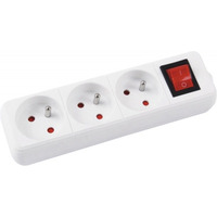 Przed�u�acz OFFICE PRODUCTS, &nbsp;3 gniazda, 3m, z uziemieniem i wy��cznikiem, bia�y