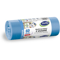 Worki z uszami STELLA, do segregacji odpad&oacute;w papierowych, 60 l, 14 szt., niebieskie, niebieski