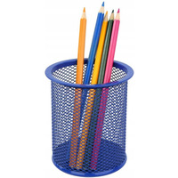 Kubek na d�ugopisy NATUNA siatka niebieski okr�g�y 100x90mm (wys.x�r.)