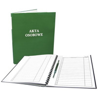 Teczka akt osobowych ABCDE okładka twarda, binda wew. bez treści, zielona 1824-339-140 WARTA