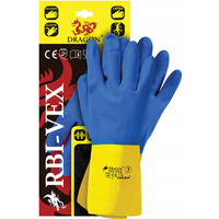 Rękawice REIS DRAGON RBI-VEX gumowe niebiesko-żółte roz.10/XL