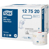 Papier toaletowy TORK T6 Premium Soft compact (27 rolek) biały 2w 90m 127520 celuloza+makulatura