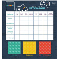 Tablica motywująca z naklejkami GAMER 320x340mm INTERDRUK