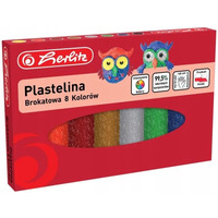 Plastelina szkolna brokatowa Zestaw 8 kolor�w 9589003 HERLITZ