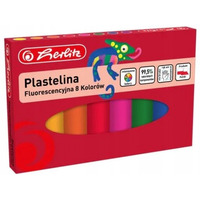 Plastelina szkolna fluorescencyjna Zestaw 8 kolor�w 9588997 HERLITZ