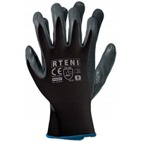 R�kawice REIS RTENI BS poliestrowe powlekane nitrylem czarno-szare roz.7/S