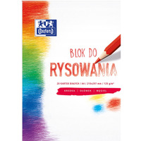 Blok rysunkowy szkolny A4 biały 20 kartek 120g 400093195 OXFORD