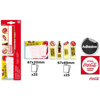 Bloczek samoprzylepny 67x89mm 25k + zak�adki indeksuj�ce 67x20mm 25k (4szt) COCA-COLA CC030 MP Poland