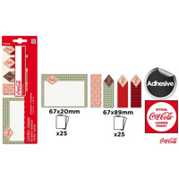 Bloczek samoprzylepny 67x89mm 25k + zak�adki indeksuj�ce 67x20mm 25k (4szt) COCA-COLA CC029 MP Poland