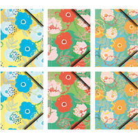 Teczka kartonowa A4 z gumk� na rogach 350g. PASTELOWE KWIATY (6sztuk) BT601-M3 TETIS