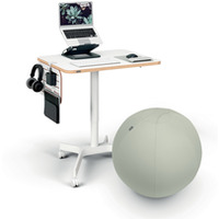 Biurko Leitz Ergo bia�e do pracy w pozycji siedz�cej i stoj�cej 65360001