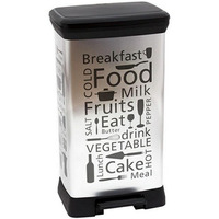 Kosz na �mieci CURVER DECO BIN z peda�em 50L srebrny metalizowany wz�r KITCHEN 02162-K07-01 205873