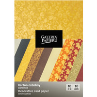 Karton ozdobny A4 ZŁOTE LIŚCIE mix wzorów 210-250g. (10ark.) 208935 Galeria Papieru