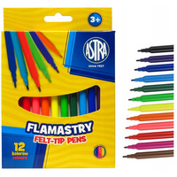 Flamastry zestaw 12 kolorów pisaki mazaki 314107001 ASTRA