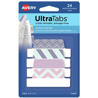 Zak�adki indeksuj�ce samoprzylepne 63, 5x25, 4mm kolorowe z wzorem Ultra Tabs 74897 AVERY ZWECKFORM