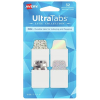 Zak�adki indeksuj�ce samoprzylepne 25, 4x38, 1mm srebrne holograficzne Ultra Tabs 74178 AVERY ZWECKFORM