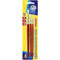 Pdzelki szkolne zestaw 3 sztuki rozmiar nr. 2, 6, 12 315111001 ASTRA