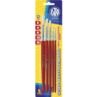 Pdzelki szkolne zestaw pdzli nr. 2/4/8/10/16 z naturalnego wosia 315111002 ASTRA