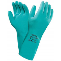Rkawice ANSELL SOLVEX nitrylowe antystatyczne chemoodporne zielone roz.9/L