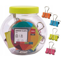 Klips do akt 25mm mix kolor�w 12szt E8559 DELI