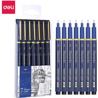 Cienkopis kreślarski FINENOLO 7 sztuk różne grubości EQ909 DELI