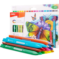 Kredki plastikowe tr�jk�tne COLOR EMOTION 18 kolor�w EC20010 DELI