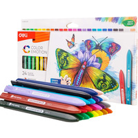 Kredki plastikowe tr�jk�tne COLOR EMOTION 24 kolor�w EC20020 DELI