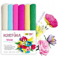 Krepina marszczona gruba 25x100cm mix 6 kolorw Vivid HA 3650 2510 - MIX V HAPPY COLOR