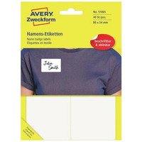 Etykieta identyfikatory imienne 80x54mm(10 arkuszy = 40etykiet) bia�e foliowe 51065 AVERY ZWECKFORM