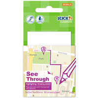 Przezroczysty notes samoprzylepny STICK`N 51x76mm 50k. 21708