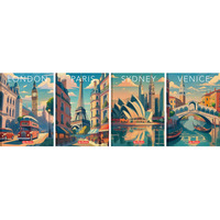 Brulion B5 160 kartek w kratkę z marginesem Zeszyt szkolny RETRO CITY 400196853 HERLITZ