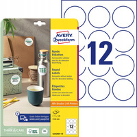 Etykiety okr�g�e A4 10 ark. 60 mm bia�e usuwalne 6226REV-10 AVERY ZWECKFORM