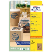 Etykiety ekologiczne br�zowe k�ka 40mm (25arkuszy= 600 etykiet) L7105-25 AVERY ZWECKFORM