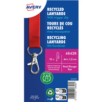 Smycz z karabi�czykiem (10 sztuk) 440x15mm czerwona 4842R AVERY