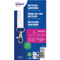 Smycz z karabi�czykiem (10 sztuk) 440x15mm bia�a 4842W AVERY