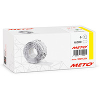 Etykiety cenowe w rolce do metkownicy jednorz�dowej 22x12 mm, (6 sztuk) bia�e faliste, usuwalny klej METO M30014354