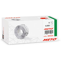 Etykiety cenowe w rolce do metkownicy dwurz�dowej, 26x16 mm, (6 sztuk) czerwone neon faliste, trwa�y klej METO M30014337