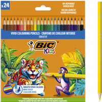 Kredki drewniane ECO SMOOTH 24 kolory 525787 BIC