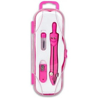 Cyrkiel szkolny z grafitem 2mm ( grafity +temper�wka) PC-101 r�owy w etui TT7631 PENMATE