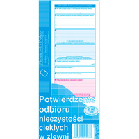 S-100-8 Potwierdzenie odbioru nieczystości ciekłych w zlewni MICHALCZYK I PROKOP